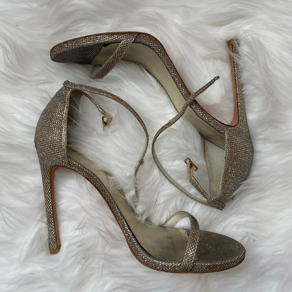 STUART WEITZMAN NUDIST SHIMMER HEELED SANDALS 120MM - Picture 8 of 12